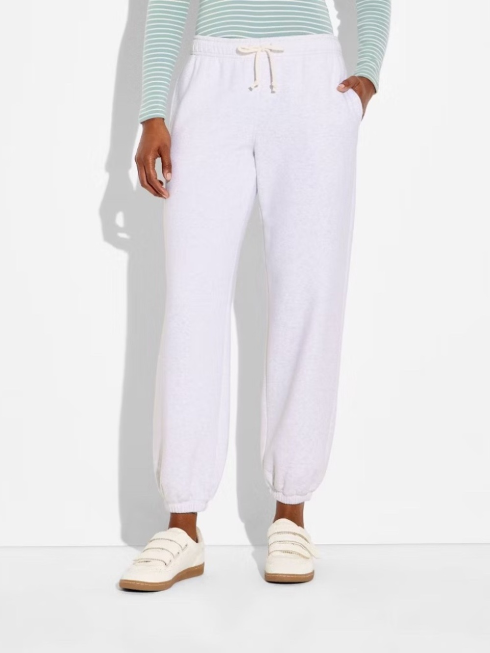 Wild Fable Heather Gray S Mid-Rise Baggy Cotton Blend Jogger Pants